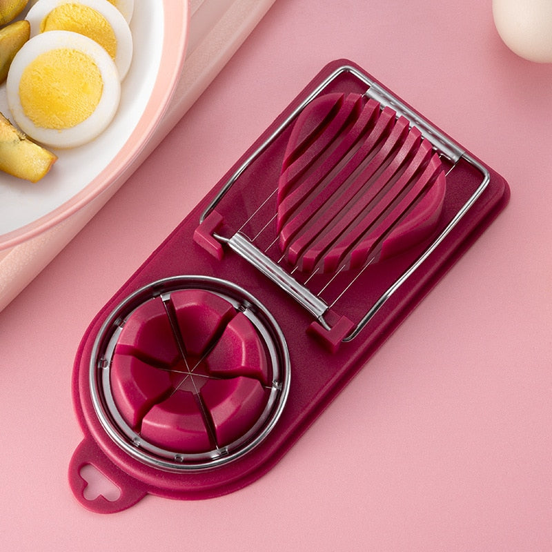 Multifunctional Egg Cutter Stainless Steel Egg Slicer Sectioner Cutter Mold Flower-Shape Luncheon Meat Cutter Kitchen Gadgets - Culinarywellbeing
