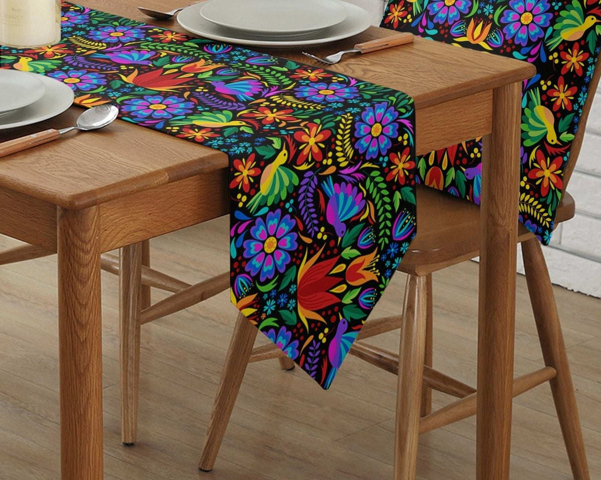 Colorful Mexico Abstract Flower Modern Table Runner Cotton Linen Tablecloth Wedding Party Dinner Coffee Table Decoration Cloth - TheWellBeing1