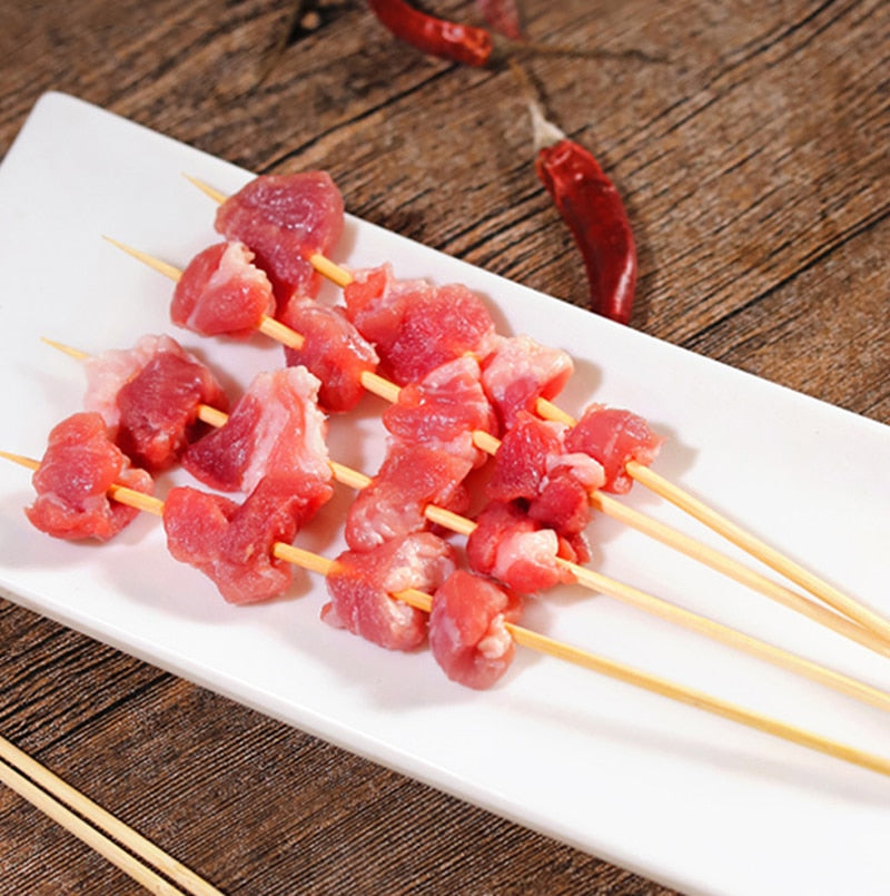 TheWellBeing™ 90pcs Food-Grade Bamboo Skewer Sticks - Disposable BBQ Tools (15/20/25/30cm) - Culinarywellbeing