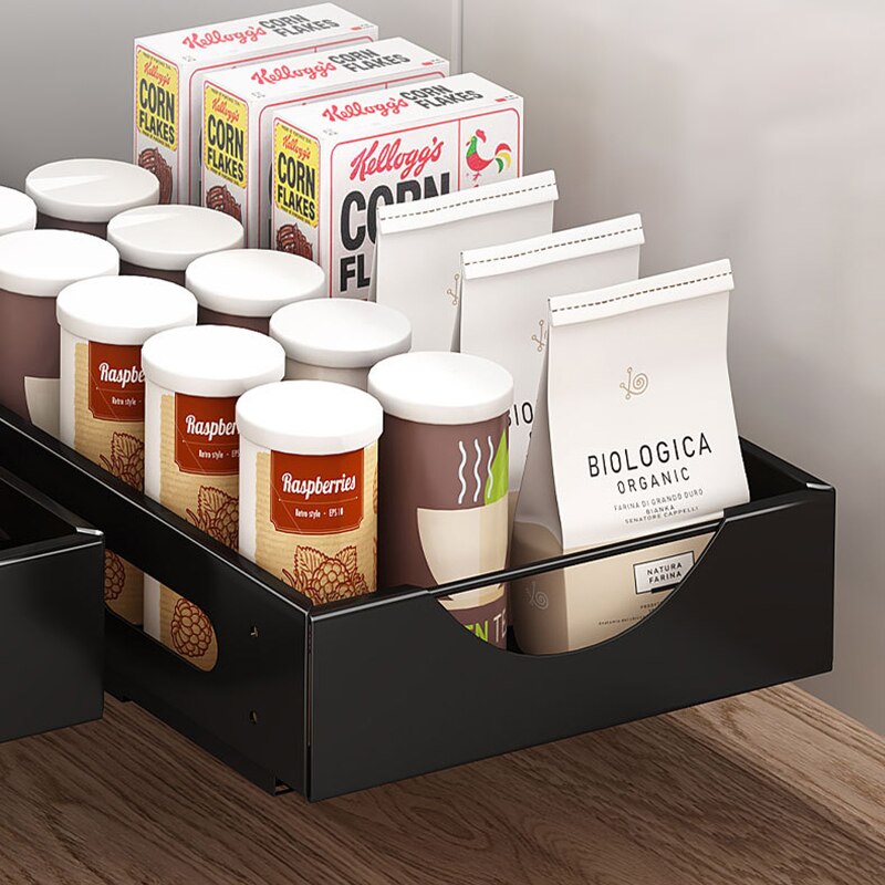 Plate Storage Rack Kitchen Cabinet Built-in Pull-out Clatter Partition Storage Rack Household Drawer - Culinarywellbeing