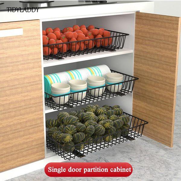 Stainless Steel Cupboard Slide Rack Kitchen Organizer Shelf Basket - Culinarywellbeing