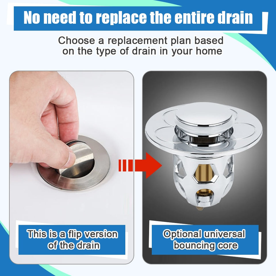Pop-Up Basin Drain Stopper with Hair Catcher: Shower & Sink Strainer for Bathroom - Culinarywellbeing