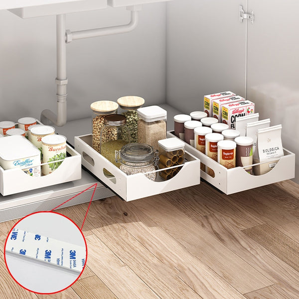 Plate Storage Rack Kitchen Cabinet Built-in Pull-out Clatter Partition Storage Rack Household Drawer - Culinarywellbeing