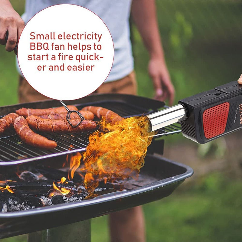 BBQ Air Blower Portable Handheld Electric BBQ Fan Outdoor Camping Barbecue Charcoal Grill Fan Fire Bellows Tool JT54 - TheWellBeing1