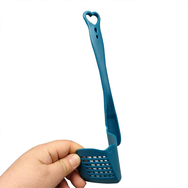 Rotating kitchen spatula for Thermomix, blue, food grade PP material.